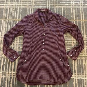 Toad&Co Maroon Striped Shirt
